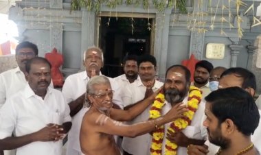 ஈரோடு கிழக்கு அதிமுக வேட்பாளர் தென்னரசு வெற்றிக்கு ஆர் பி உதயகுமார் அவர்கள் சிறப்பு பூஜை