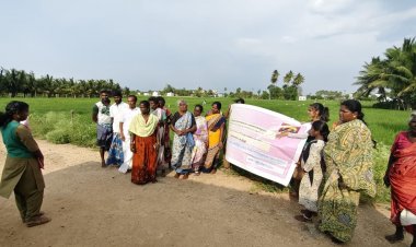 மதுரை வேளாண்மை கல்லூரி மாணவி பசுந்தாள் மற்றும் பசுந்தழை உரம் பற்றி விவசாயிகளுக்கு எடுத்துரைத்தார் 